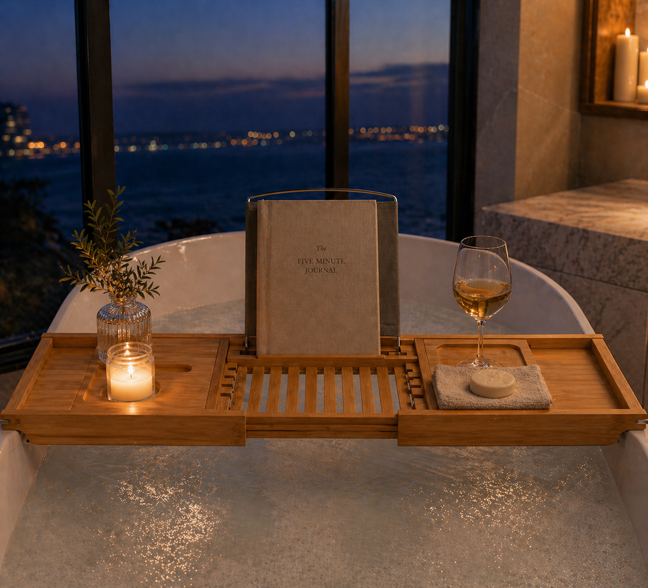 Luxury Wooden Bathtub Tray Caddy