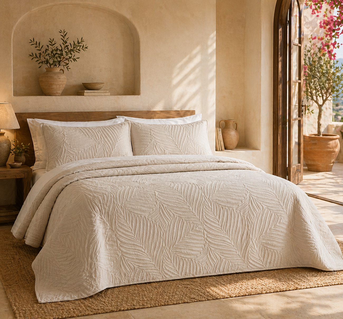 Birch Beige Quilt Bedding Set