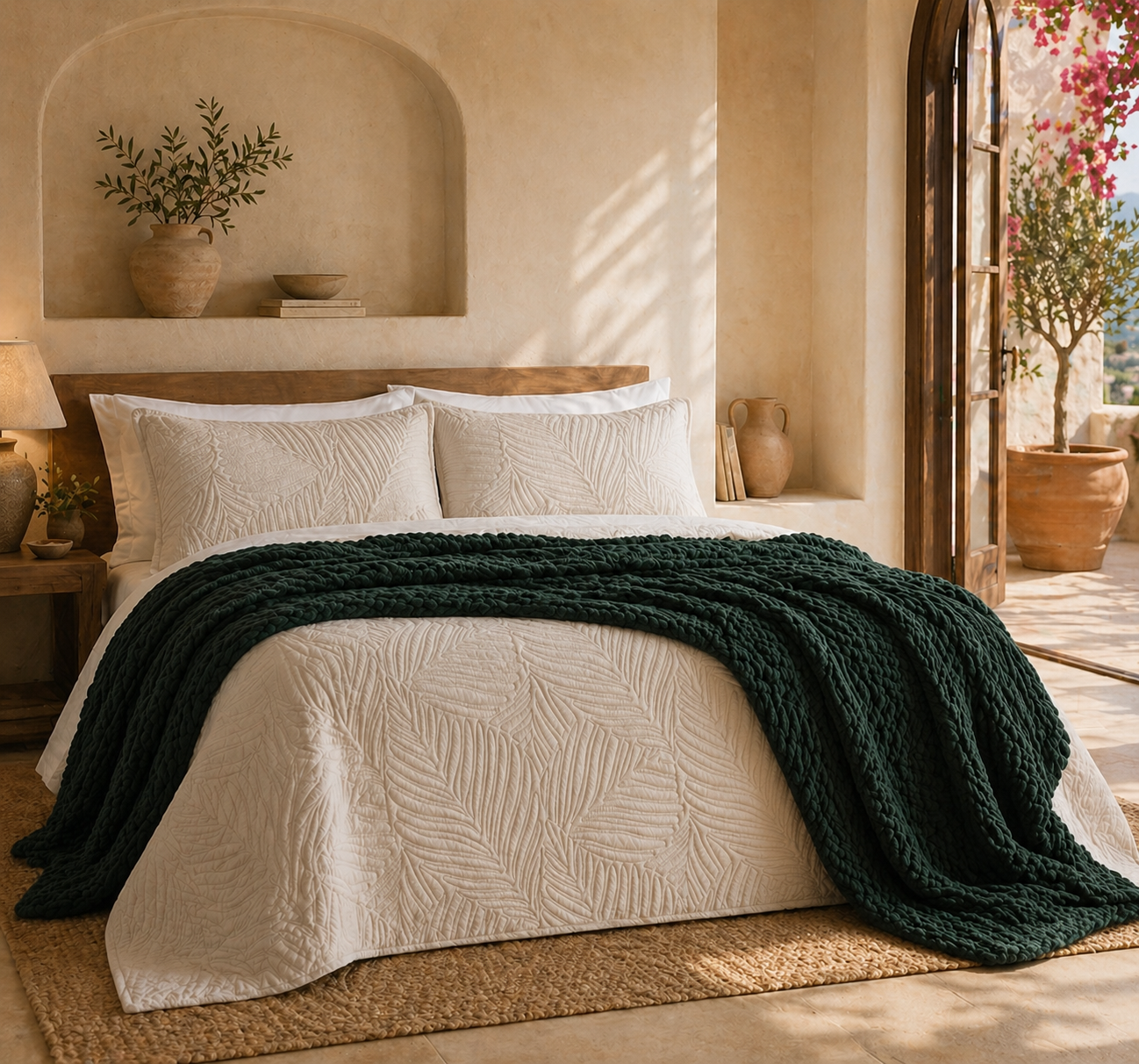 Handmade Chenille Crochet Throw Blanket